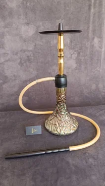 قلیان تنه طلایی و شلنگ طلایی کد 17
