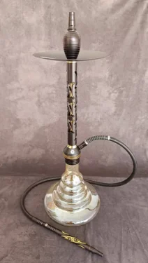 قلیان تنه مشکی وسط طلایی دارای شیره گیر کد 4
