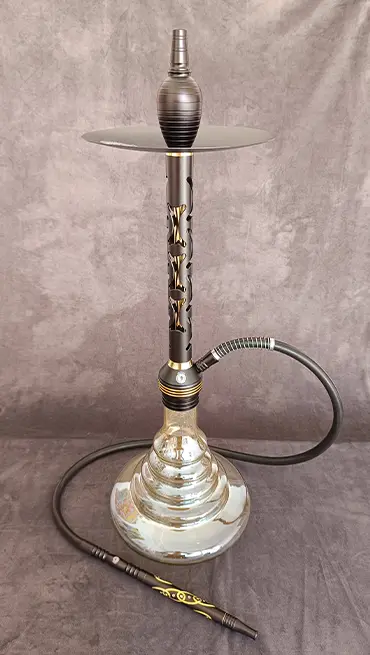 قلیان تنه مشکی وسط طلایی دارای شیره گیر کد 4
